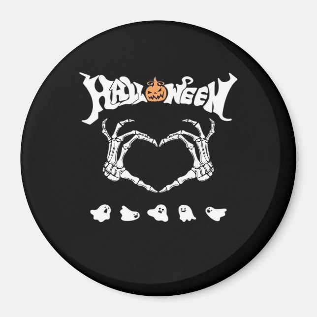 Skeleton Hand With Halloween Theme Dark Seasonal Magnet (Front)