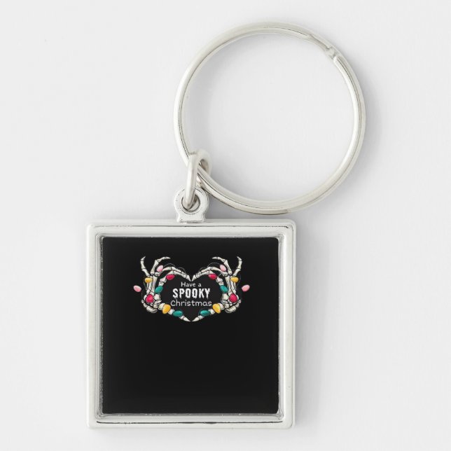 Skeleton Hand With Heart Classic Style Keychain (Front)