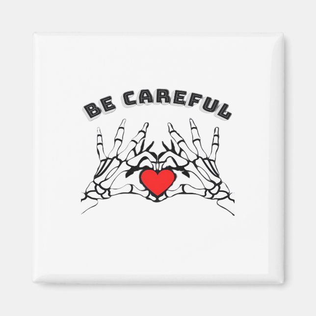 Skeleton Hand With Heart Classic Style Magnet (Front)