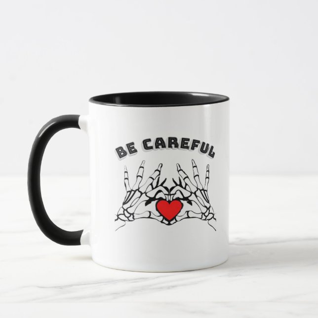 Skeleton Hand With Heart Classic Style Mug (Left)