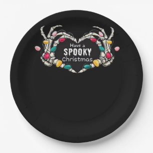 Skeleton Hand With Heart Classic Style Paper Plates