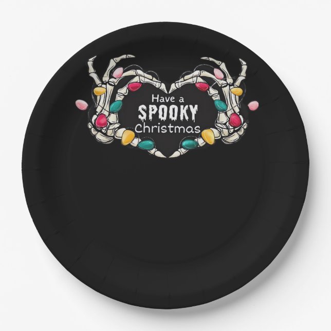 Skeleton Hand With Heart Classic Style Paper Plates (Front)