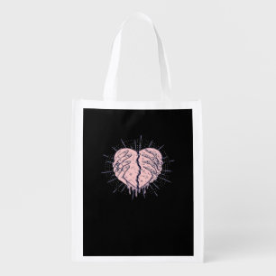 Skeleton Hand With Heart Gentle Expression Grocery Bag