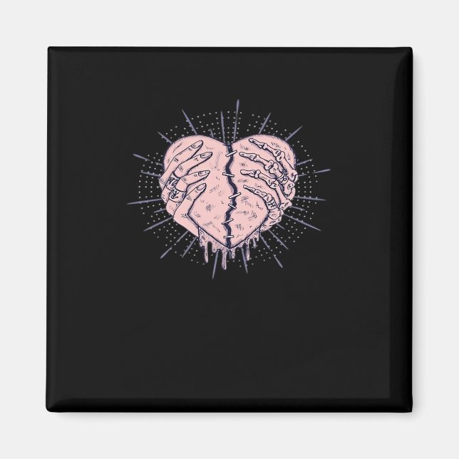 Skeleton Hand With Heart Gentle Expression Magnet (Front)