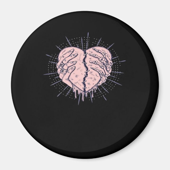 Skeleton Hand With Heart Gentle Expression Magnet (Front)