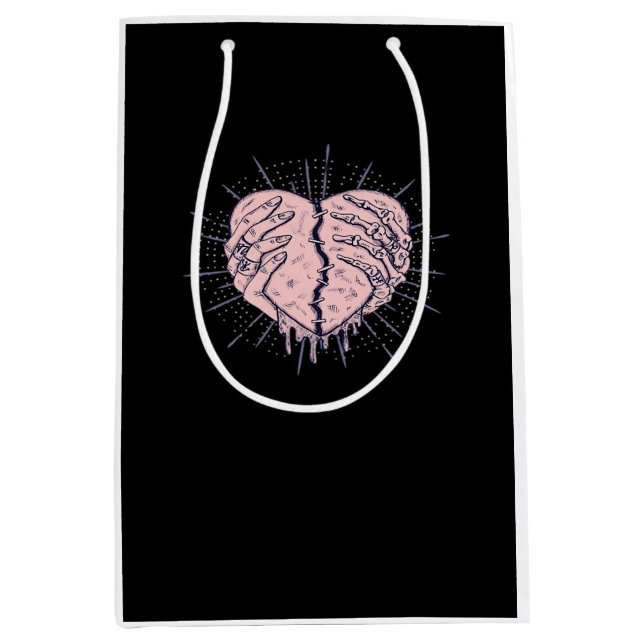 Skeleton Hand With Heart Gentle Expression Medium Gift Bag (Front)