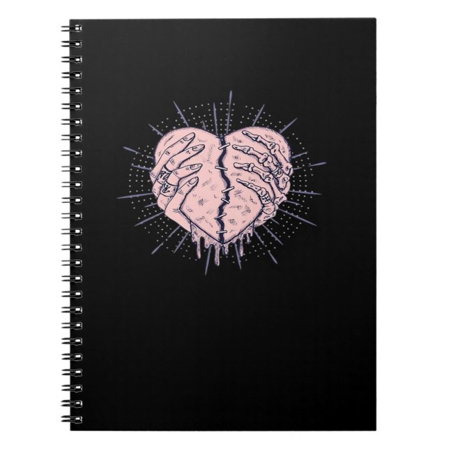 Skeleton Hand With Heart Gentle Expression Notebook (Front)
