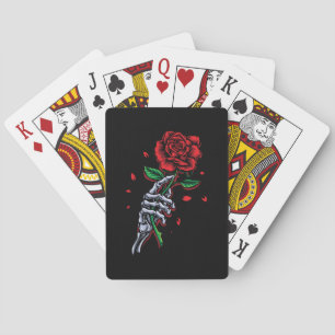 Skeleton Hand with Rose – Gothic Art Poker Cards