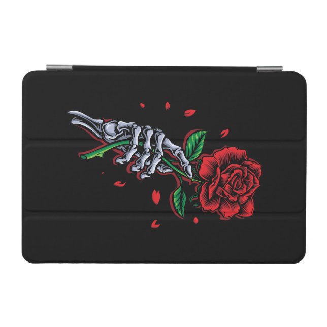 Skeleton Hand with Rose – Gothic Romance Art iPad Mini Cover (Horizontal)