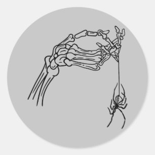 Skeleton Hand with Spider Sticker