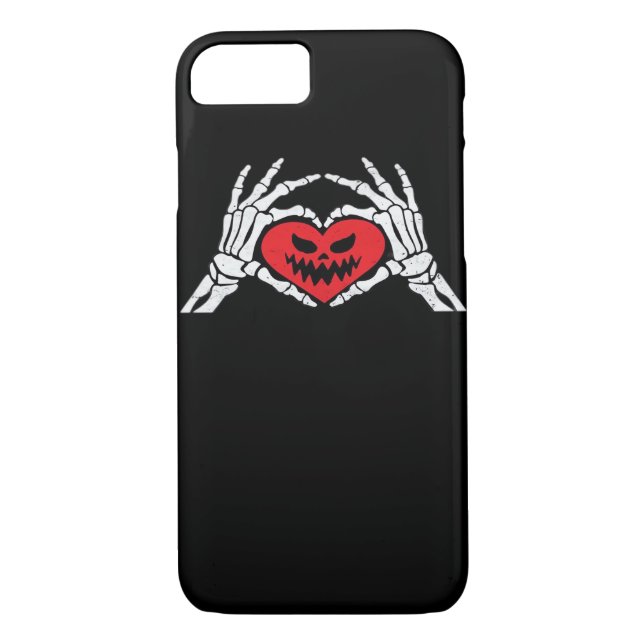 Skeleton Hands A Heart Spooky Halloween Case-Mate iPhone Case (Back)