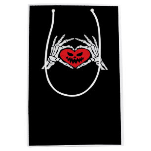 Skeleton Hands A Heart Spooky Halloween Medium Gift Bag