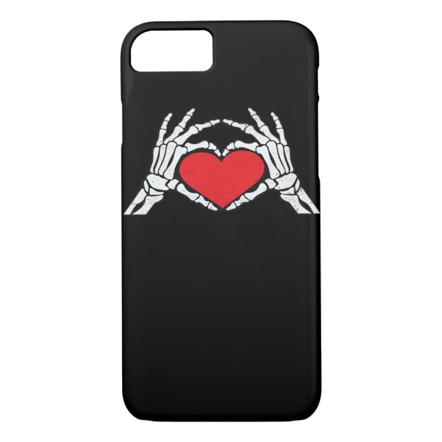 Skeleton Hands A Red Heart Classic Case-Mate iPhone Case (Back)