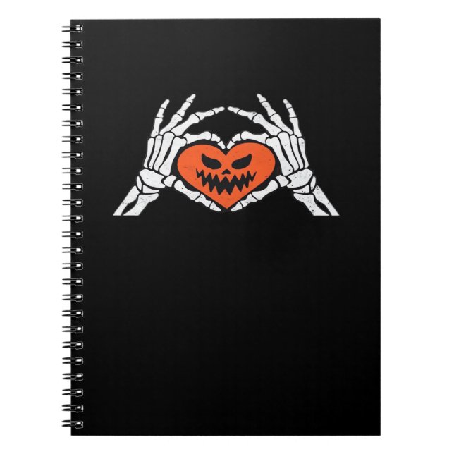 Skeleton Hands A Spooky Halloween Heart Classic Notebook (Front)