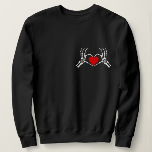 Skeleton hands and heart womens skeleton hands sweatshirt