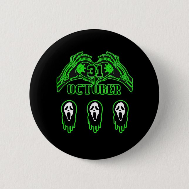 Skeleton Hands Classic Design Button (Front)