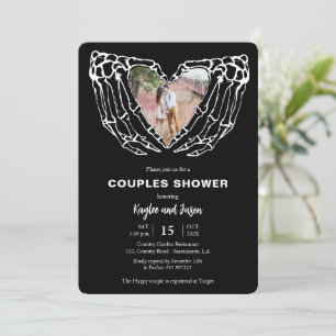 Skeleton Hands Couples Shower Gothic Photo Invitation