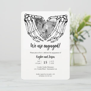 Skeleton Hands Engagement Party Photo Invitation
