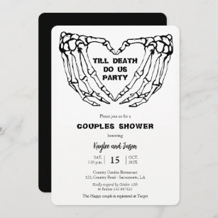 Skeleton Hands Fall Couples Shower Invitation