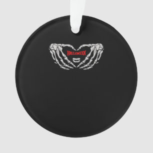 Skeleton Hands Folded In A Heart. Funny Halloween  Ornament