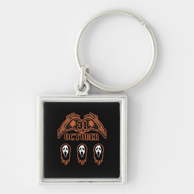 Skeleton Hands For Classic Halloween Keychain (Front)