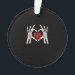 Skeleton Hands Form A Heart With Red Heart Bright  Ornament<br><div class="desc">Skeleton hands forming a heart with a vivid red heart accent for bold contrast.</div>
