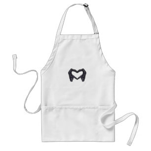 Skeleton Hands Forming A Heart  Adult Apron