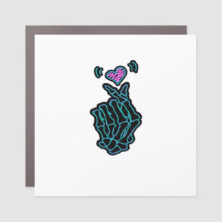 Skeleton Hands Forming A Heart Gentle Expression Car Magnet