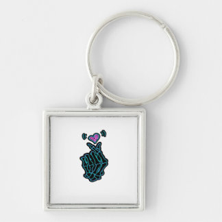 Skeleton Hands Forming A Heart Gentle Expression Keychain