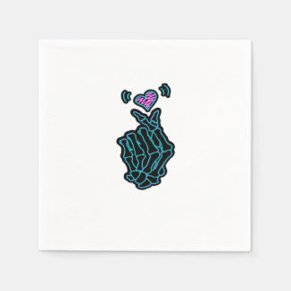Skeleton Hands Forming A Heart Gentle Expression Napkins
