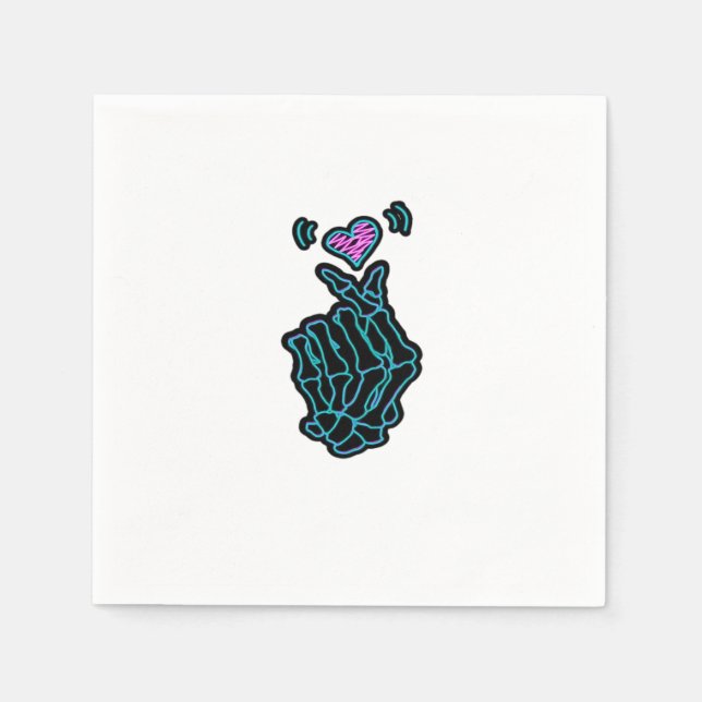 Skeleton Hands Forming A Heart Gentle Expression Napkins (Front)