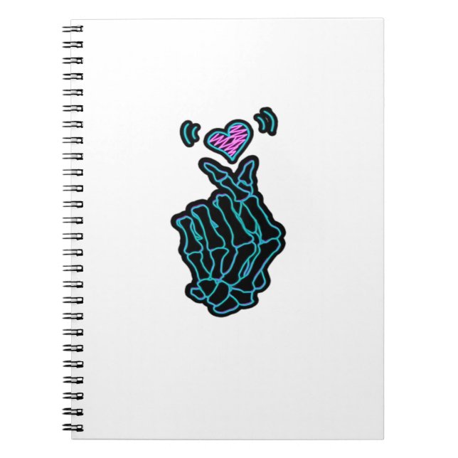 Skeleton Hands Forming A Heart Gentle Expression Notebook (Front)