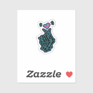 Skeleton Hands Forming A Heart Gentle Expression Sticker
