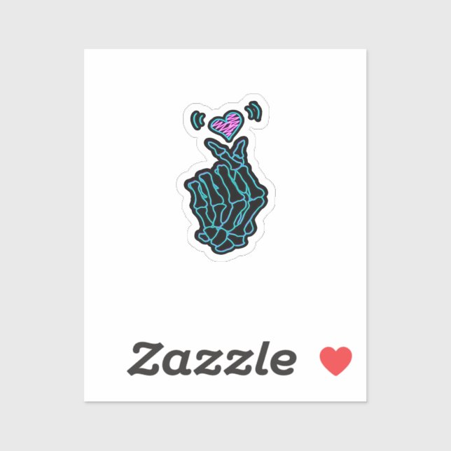 Skeleton Hands Forming A Heart Gentle Expression Sticker (Sheet)