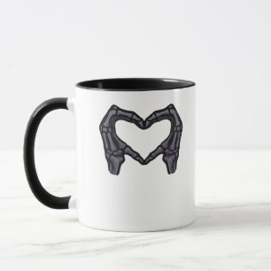Skeleton Hands Forming A Heart Mug