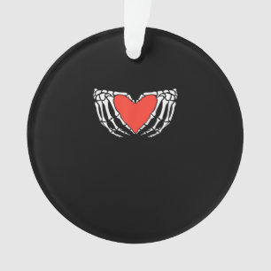 Skeleton Hands Forming Heart Creepy Gothic Ornament