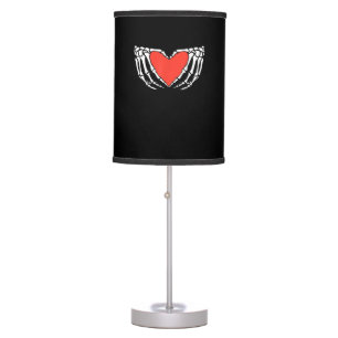 Skeleton Hands Forming Heart Creepy Gothic Table Lamp