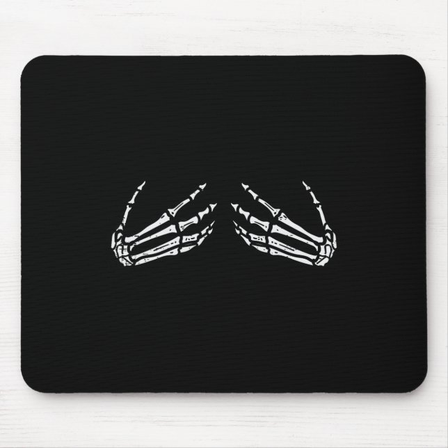 Skeleton Hands Funny Retro Halloween Costume Outfi Mouse Pad (Front)