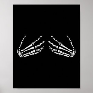Skeleton Hands Funny Retro Halloween Costume Outfi Poster