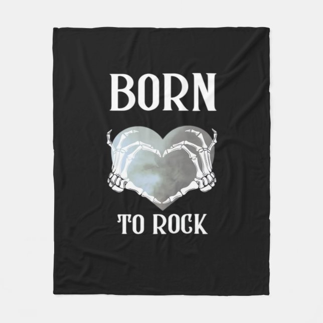 Skeleton Hands Grey Heart Modern Aesthetic Fleece Blanket (Front)