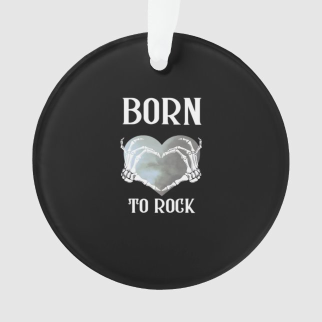 Skeleton Hands Grey Heart Modern Aesthetic Ornament (Front)