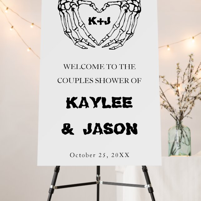 Skeleton Hands Halloween Couples Shower Foam Board (In Situ (Stand))