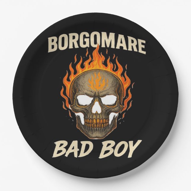 Skeleton Hands Heart Bold Graphic Style Paper Plates (Front)