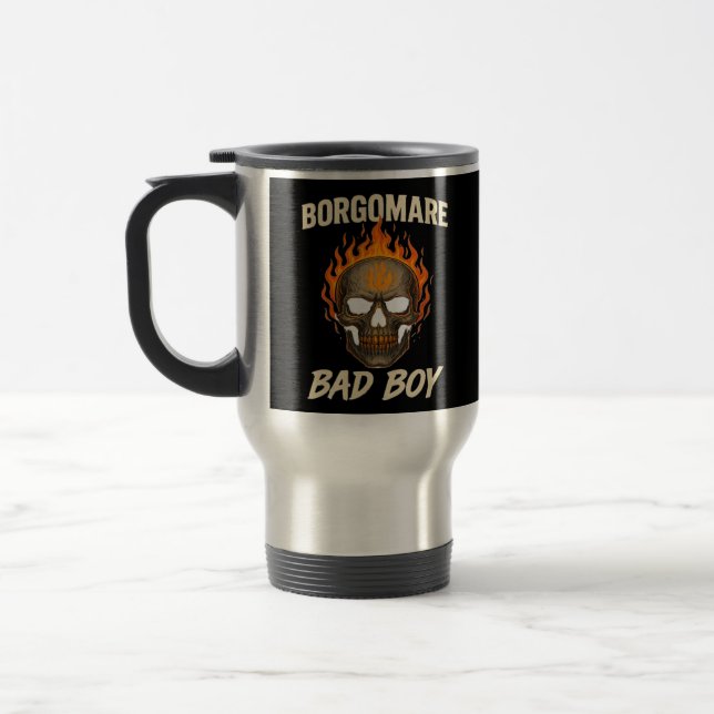 Skeleton Hands Heart Bold Graphic Style Travel Mug (Left)