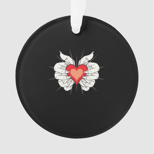 Skeleton Hands Heart Classic Aesthetic Ornament (Front)