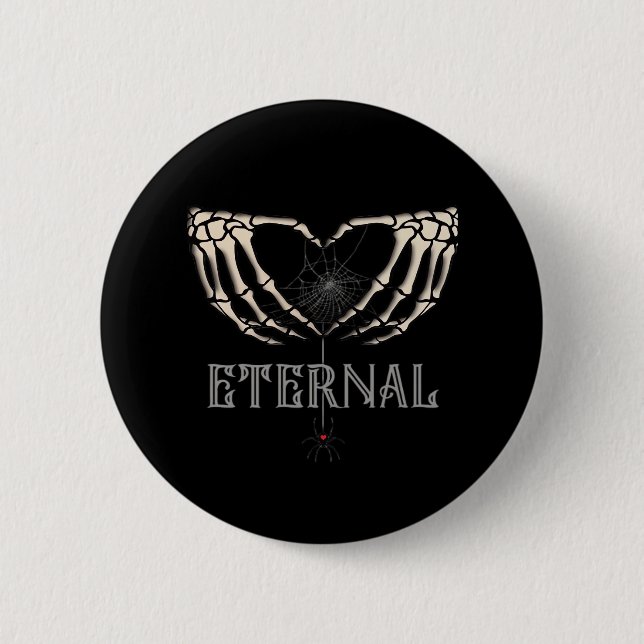 Skeleton Hands Heart Classic Button (Front)