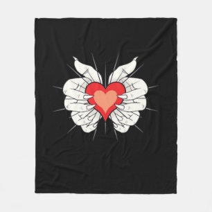 Skeleton Hands Heart Classic Fleece Blanket