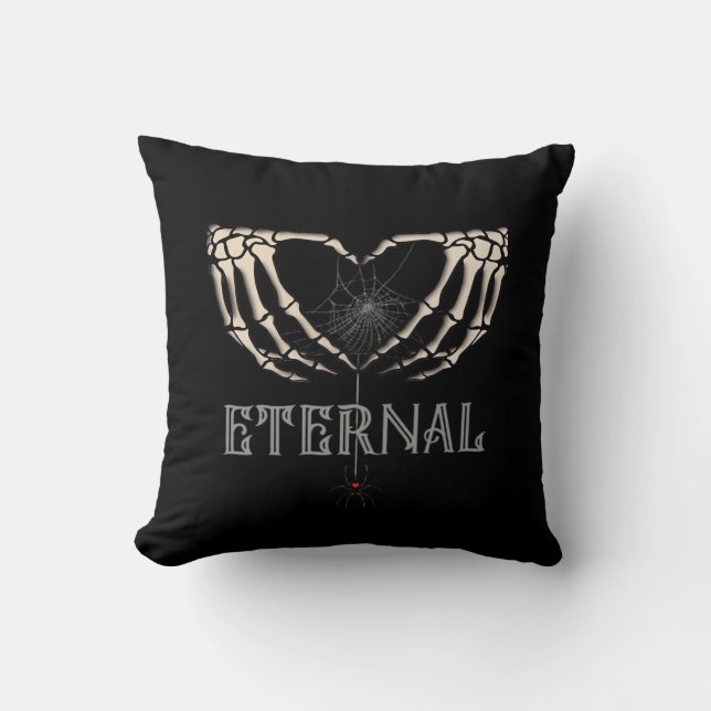 Skeleton Hands Heart Classic Throw Pillow (Front)