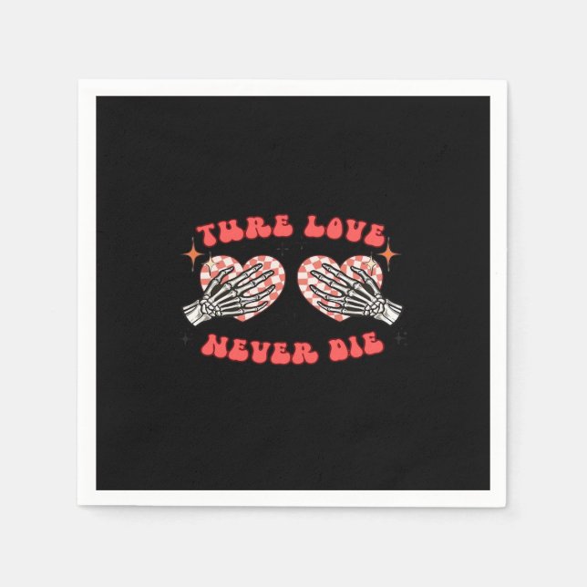 Skeleton Hands Heart Design Classic Aesthetic Napkins (Front)