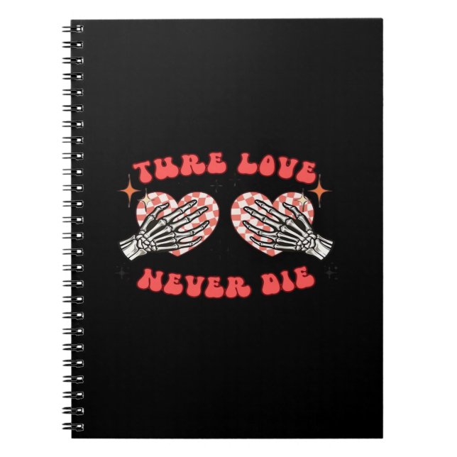 Skeleton Hands Heart Design Classic Aesthetic Notebook (Front)